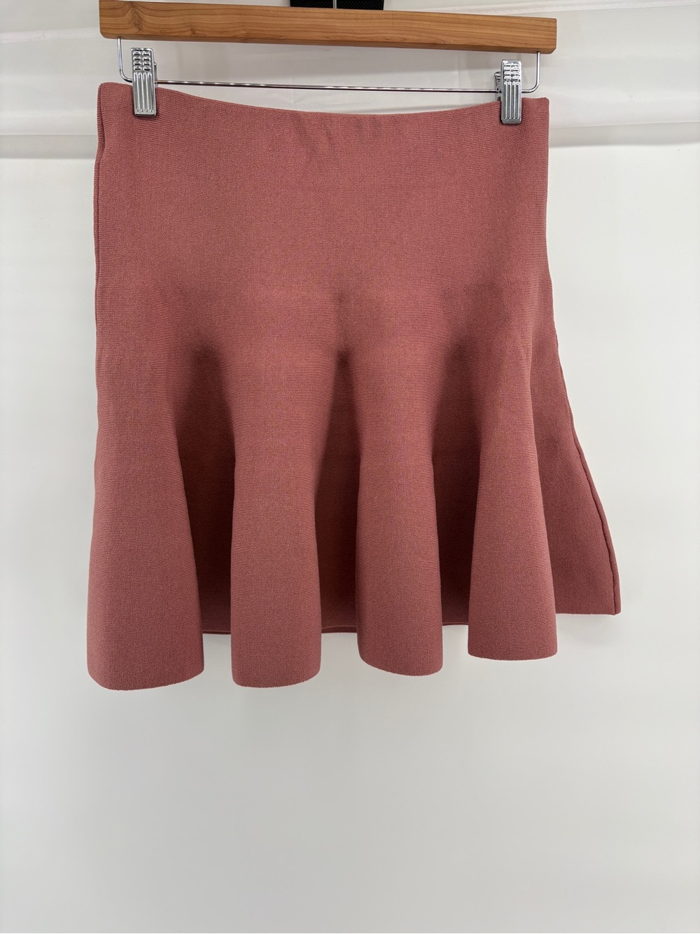 NWT Express Body Contour Sweater Knit Skater Skirt Dusty Rose XS Flare - Picture 5 of 5